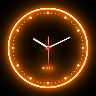 OSQUARE Minimalism North European Modern Interior Design Flexible Neon Clock 10" - Image 1 of 4
