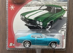 Hot Wheels 2005 Holiday Rods Series azul 70 Chevelle SS con pilotos reales - Imagen 1 de 3