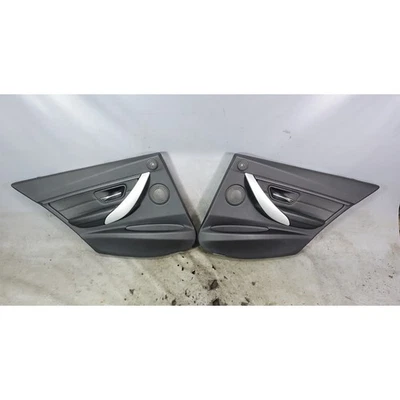 Par de paneles de puerta interior trasera de cuero negro original BMW F30 F31 12-19 serie 3 4 puertas Foto 1 de 4
