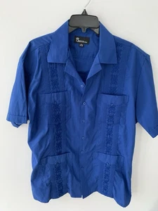 Omega Shirt Mens Large Resort Style Bowling Shirt, Royal - Picture 1 of 5