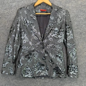 Alice + Olivia Macey Floral Metallic Embellished Blazer Jacket Silk Wool Medium - Bild 1 von 19