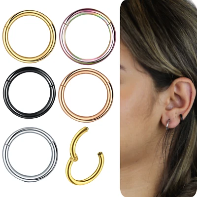 Piercing Clicker Ring Universal Ohr Scharnier Segment Septum  Nase Lippe Ohr - Bild 1 von 4