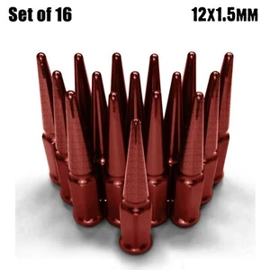 16pc 4.5" Spike Lug Nuts 12x1.5 fit Toyota Celica Corolla Prius MR-2 Red 4RD1 - Picture 1 of 9