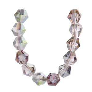 50Pcs 8mm Diy Charm Bicone Faceted Crystal Glass Loose Beads Space Bead 38Color - Picture 1 of 39