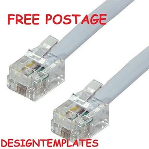 BRAND NEW ADSL BROADBAND INTERNET CABLE RJ11 TO RJ11 CONNECTIONS - LEAD 2.1m - Picture 1 of 4
