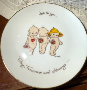 Antiguo "Plato Kewpie" con derechos de autor Rose O'Neill Wilson Kewpie Alemania 8" - Imagen 1 de 4
