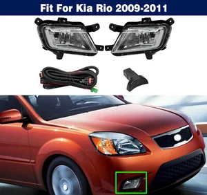 Front Bumper Driving Fog Light Lamp W/ Switch Wiring Kits For Kia Rio 2009-2011 - Picture 1 of 7