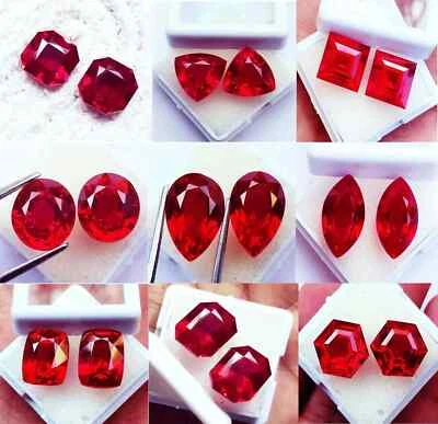 180 Ct + 18 Pcs Mix Cut Natural Flawless Mozambique Red Ruby Loose Gemstone Pair - Image 1 of 4