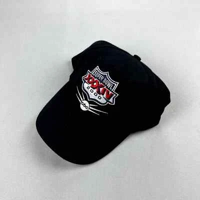 Vintage Super Bowl Hat Cap Strapback Black Red NFL Football ESPN Sports ABC y2k - Image 1 of 4