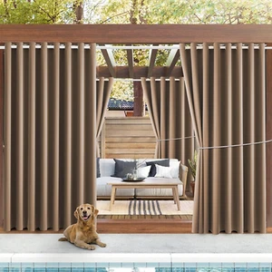 Outdoor Patio Curtain Waterproof Darkening Thermal Insulated Indoor Curtains for - Picture 1 of 9