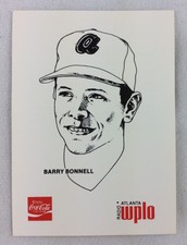1978 Barry Bonnell, Atlanta Braves Coca-Cola WPLO Radio Baseball Card