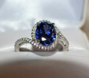 5 quilates. PREMIUM AAA TANZANITA Y 48 DIAMANTES IMPECABLES INDIOS GITANOS 14K WG PL S-8. - Imagen 1 de 12