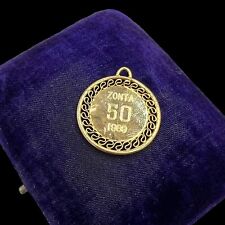 Antique Vintage Deco 14k Gold Filled GF Bracelet Necklace Charm Pendant 3.8g
