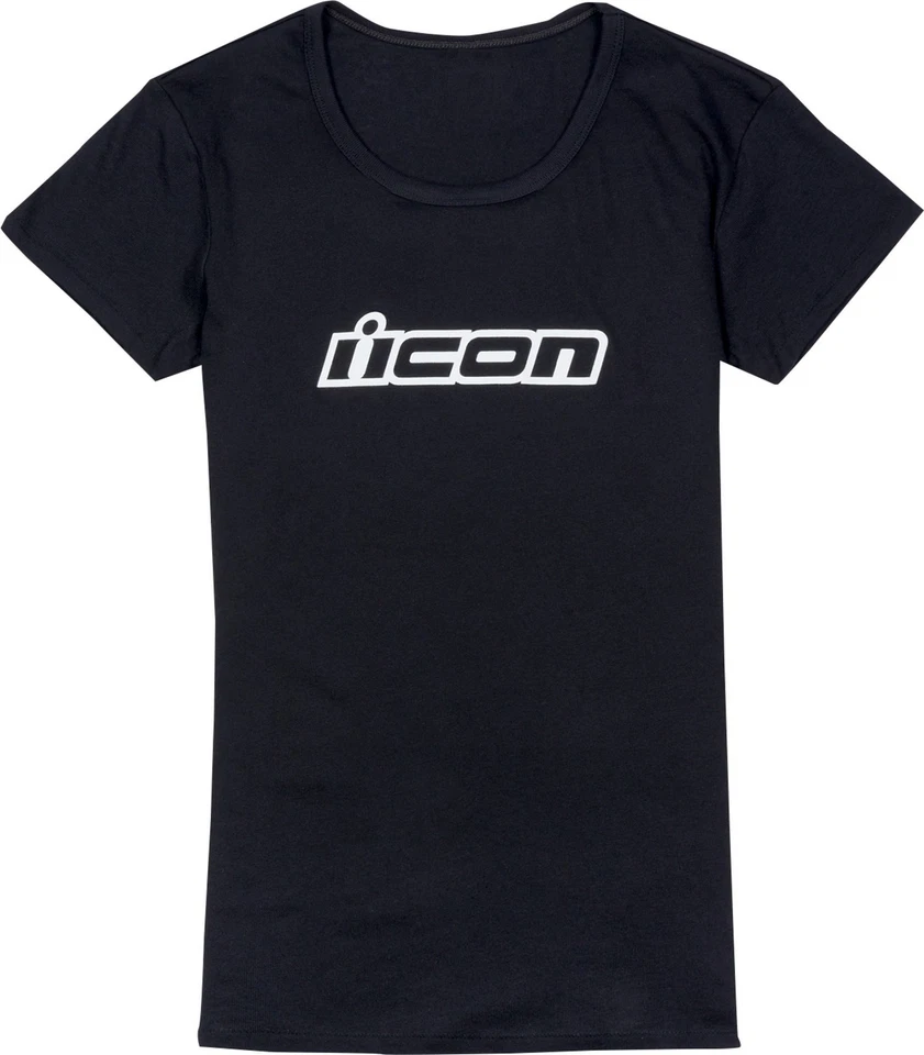 Camiseta negra de manga corta Icon Clasicon para mujer Foto 1 de 1