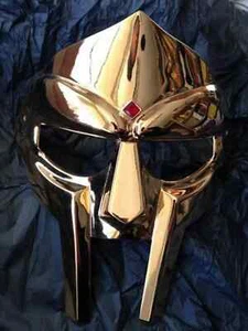 MF Doom Mask Gladiator Mad-villain 18G Steel Brass Face Armor Medieval Helmet - Picture 1 of 6
