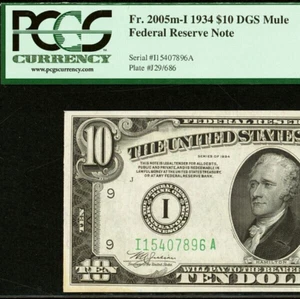 1934 $10 Federal Reserve Note PCGS 64PPQ - Minneapolis Mule - Fr 2005-Im - Picture 1 of 4