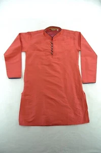 Pro-Ethic Style Kurta With Pockets for Indian Party Orange & Gold Size 15-16 Yrs - Picture 1 of 10