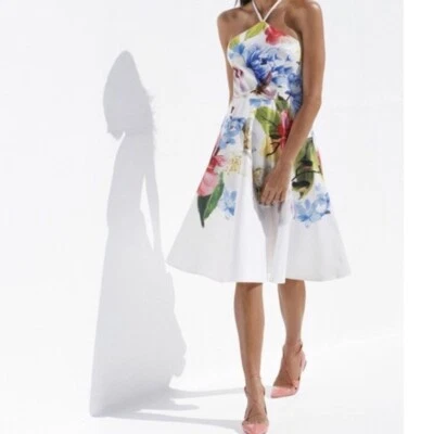 Nuevo con etiquetas Vestido Ted Baker Forget Me Not Corpina Halter Floral Ted 1 Foto 1 de 4