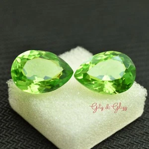 Pear Cut Natural Green Peridot Afghanistan 19.85 Ct Certified Loose Gemstone - Picture 1 of 7