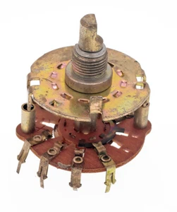 Oak Rotary Switch, 1 Wafer 2 Pole 6 Pos 1/4" SHAFT, NOS - Picture 1 of 3