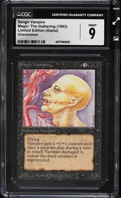 MTG Alpha Sengir Vampire U K  Cgc 9  MINT - 1993 Magic The Gathering - Image 1 of 2
