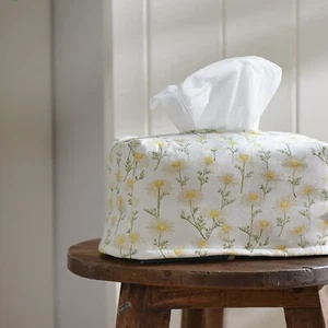 Floral Cotton Tissue Refill Cover Holder, Living Room Home Deco, Made in Korea - Picture 1 of 10