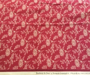 Moda BONHEUR DE JOUR 13913 11 Red Rouge Floral FRENCH GENERAL 32” x 44” - Picture 1 of 1