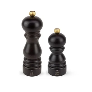 Salt Grinder & Pepper Mill Set Peugeot Chocolate Color Adjustable Grinding Level - Picture 1 of 11