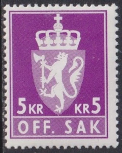 NORWAY Sc #O113 MNH 30 Kr LIGHT VIOLET - OFFICIAL STAMPS - Picture 1 of 1