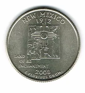 2008-P Philadelphia Brilliant Uncirculated US New Mexico 47TH State Quarter Coin - Picture 1 of 2