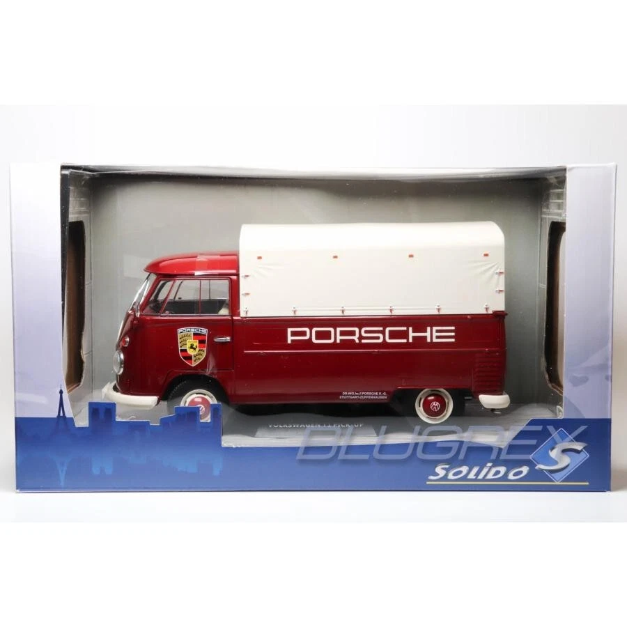 SOLIDO 1 18 DIECAST METAL AUTO VOLKSWAGEN T1 PICKUP PORSCHE SERVICE ART S1806707