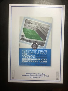 1957-58 Birmingham City v Barcelona Fairs Cup Semi Final Programme PRINT - Picture 1 of 1