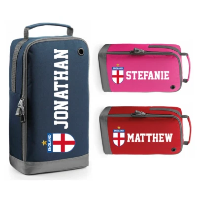 Personalised England Football Boot Bag Boys Girls Customised Kids PE School Gym - Image 1 of 2