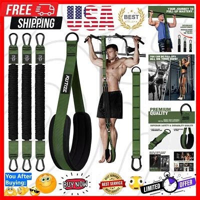 Juego de bandas de asistencia pull-up ajustables para entrenamiento de fuerza - 3 niveles de alta resistencia Foto 1 de 4