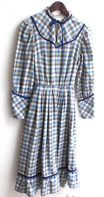 Damen Trachten Kleid blau grau kariert Gr. 40 - Bild 1 von 2