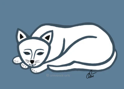 JACQUELINE DITT - Mr.Cat - outline Mini ltd.Druck Grafik ger.signiert Katze - Bild 1 von 3