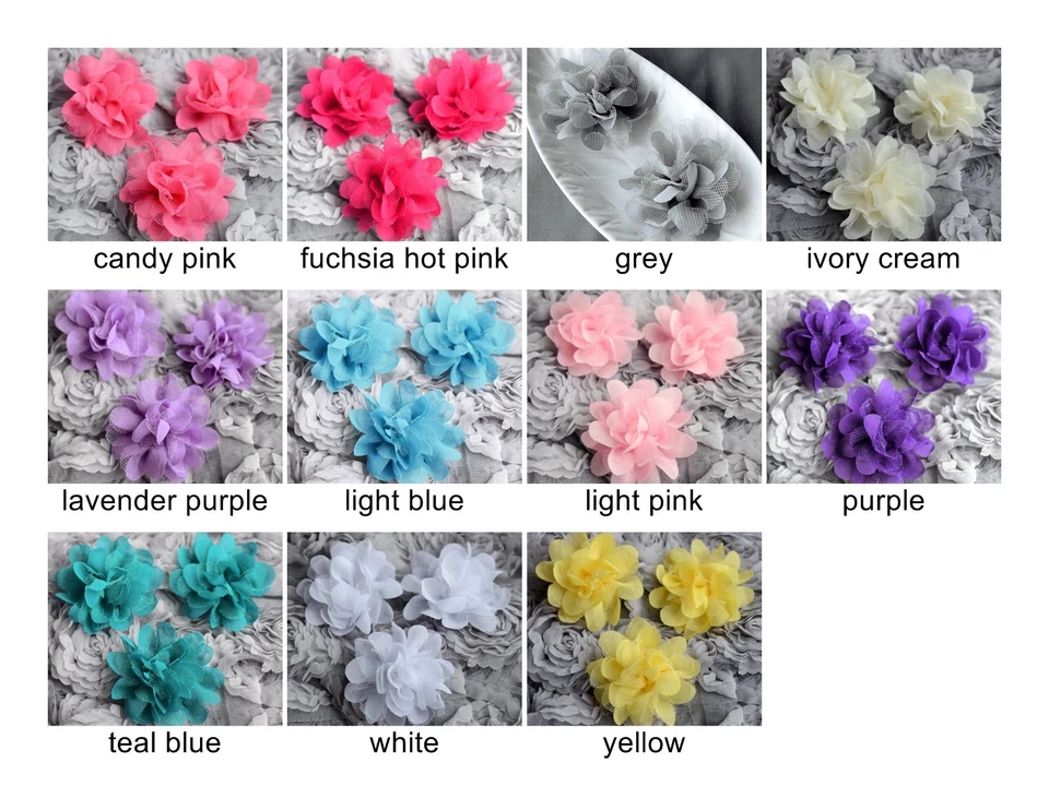 10 шт. шифоновое тюль шик цветок розы шелк для свадебной свадьбы ребенка волосы расческа - Изображение 1 из 1