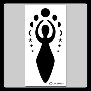 6 X 12-inch Wiccan Goddess STENCIL Crescent/Full Moon and stars Pagan/Witch - Picture 1 of 6