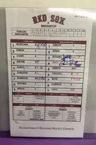 AMED ROSARIO DOM SMITH Autographed AA Lineup Card METS @ PORTLAND JSA ~ R59885 - Picture 1 of 1