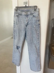 Art Class Girls Wide Leg Jeans Size 16 Blue Denim Distressed Stretch Adjustable  - Picture 1 of 4