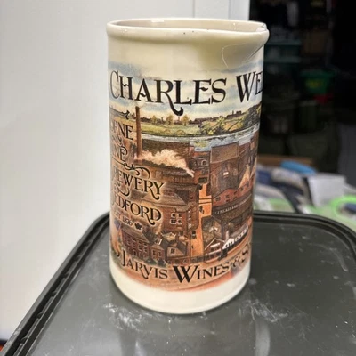 CHARLES WELLS BREWERY PICTORIAL ADVERTISING WATER JUG/PUB JUG   - Image 1 of 4
