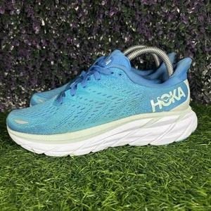 Hoka One One Clifton 8 Para Hombres Talla 7D Azul Blanco Zapatos para Correr Tenis Comodidad - Imagen 1 de 10