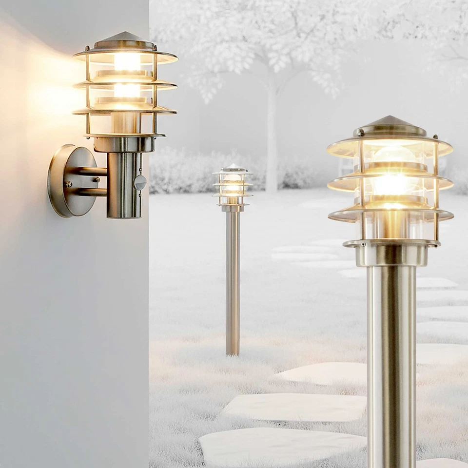 Außenleuchte Standleuchte Wandleuchten Edelstahl Gartenlampe Wegeleuchte 249 - Bild 1 von 4