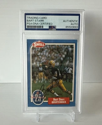 1988 Swell Football Greats Hall of Fame Bart Starr #108 HOF Auto PSA/DNA - Image 1 of 2