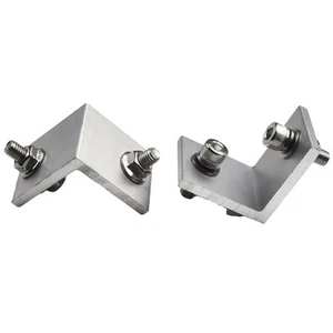 Adjustable Short Brackets Aluminum Alloy End Clamp Kit Silver Brand New - Afbeelding 1 van 12