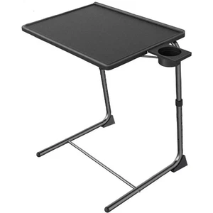 Adjustable Height TV Tray, Folding Table Trays with Cup Holder, 6 Height & 3 Til - Picture 1 of 7