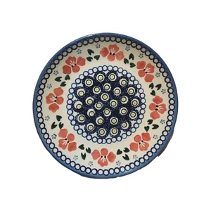 Hand Made Polish Pottery Boleslawiec Ceramika Wiza Salad Dessert Plate - Picture 1 of 5