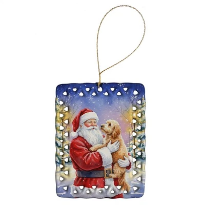 Caroline's Treasures Goldendoodle con adorno de porcelana de Santa Claus FNT1040CO2 Foto 1 de 3