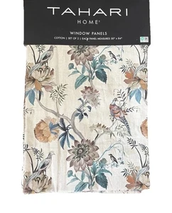 2PC Tahari Home 50"x84” Pheasant Bird Curtain Drapes Window Panels Floral - Picture 1 of 5
