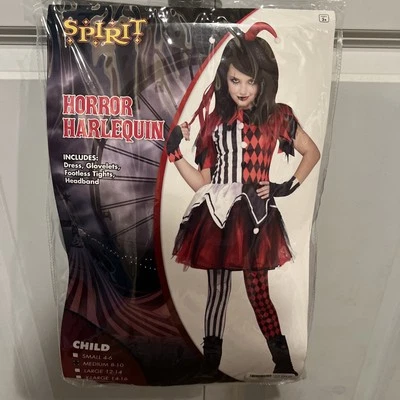 Spirit Horror Harlequin Costume Child Medium 8-10 Inc: Dress 1-Glove Footless - Image 1 of 4